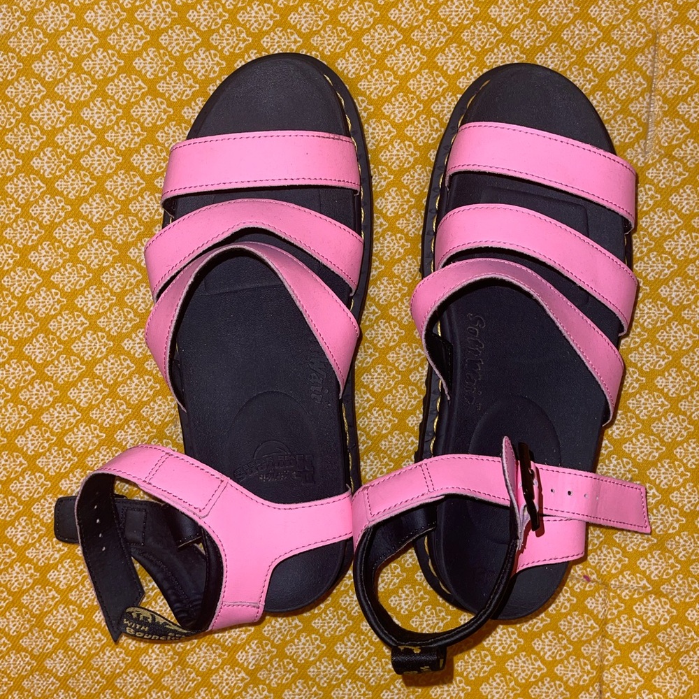 Dr. Martens Pink and Black Blaire Sandals